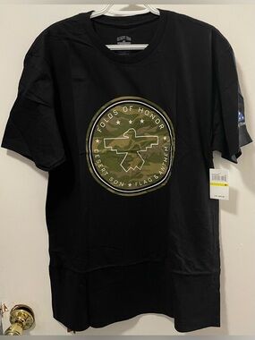 Flag & Anthem Desert Son Men’s Black Graphic T-Shirt Cotton Short Sleeve Medium